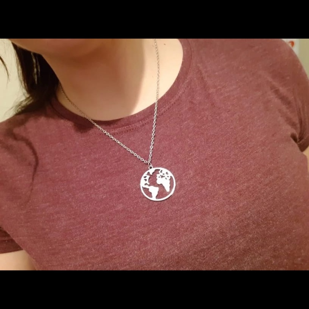 Docona Bohemian  World Map Pendant Necklace for Wo - Picture 3 of 5